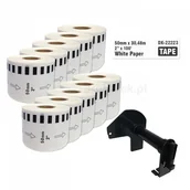Etykiety do drukarek - Brother strefadrukarek.pl Zestaw taśm DK-22223 10 sztuk + uchwyt 50mm x 30,48m - zamiennik | OSZCZĘDZAJ DO 80% - ZADZWOŃ! 730811399 PROMOCJA! SET-10-BU-DK-22223 - miniaturka - grafika 1