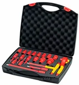 Zestawy narzędziowe - Wiha 43023 20-TLG. w walizce zestaw kluczy zapadkowych czerwony żółty - miniaturka - grafika 1