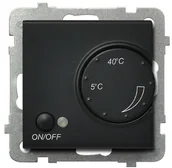 Regulatory i termostaty - Ospel Regulator temperatury z czujnikiem podpodłogowym Czarny metalik - RTP-1R/m/33 Sonata - miniaturka - grafika 1