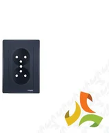 Gniazdka elektryczne - Schneider Electric SEDNA Gniazdo 2 podwójne z uziemieniem i przesłonami grafit z ramką SDN2800670 SDN2800670/SCH - miniaturka - grafika 1