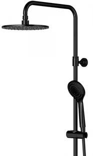 Omnires Y zestaw prysznicowo-wannowy natynkowy termostatyczny czarny Y1234ALBL | - Zestawy prysznicowe - miniaturka - grafika 3