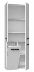 Szafka Łazienkowa Regał SŁUPEK NEL DD 1K KOSZ 60CM BIEL POŁYSK NEL 1K DD BPOŁ KPL - Szafki łazienkowe - miniaturka - grafika 3