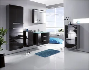 Fackelmann Szafka łazienkowa ze szklaną umywalką i podświetleniem KARA 80 cm4008033862950(80950/ 86295/ 86300) - Szafki łazienkowe - miniaturka - grafika 4