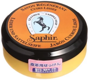 Saphir SAPHIR ETALON NOIR mydło regenerujące do skóry "czarny rumak" 100 ml + gąbka - Środki do dywanów i tapicerki - miniaturka - grafika 2