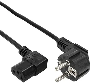 InLine Kabel zasilający Kabel zasilający do komputera C13 kątowy czarny 0,3m 16752G - Kable - miniaturka - grafika 2