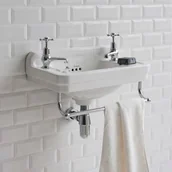 Umywalki - Burlington Laufen Kartell Umywalka wisząca 46x28x12 cm z otworem na baterię biała H8153350001111 H532 - miniaturka - grafika 1