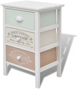 vidaXL Szafa w stylu francuskiego Shabby Chic, 3 szuflady, drewniana - Szafki do salonu - miniaturka - grafika 3