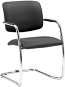 Fotele i krzesła biurowe - AJ Krzesło konferencyjne Simcoe tkanina czarny chrom 103426 - miniaturka - grafika 1