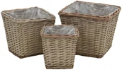 Pudła i pojemniki do przechowywania - vidaXL Zestaw 3 koszy do przechowywania, wiklina z wyściółką z PE vidaXL - miniaturka - grafika 1