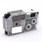 Papier do drukarek - Casio Taśma zamiennik XR-18BKG 18mm x 8m złoty druk / biały podkład - miniaturka - grafika 1