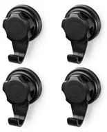 Wieszaki łazienkowe - Compactor Małe haki ścienne Bestlock Black z przyssawkami bez wiercenia nośność do 3 kg 4 szt - miniaturka - grafika 1