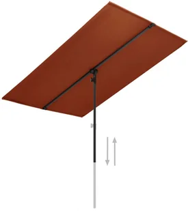 vidaXL Parasol ogrodowy na słupku aluminiowym, 180x130 cm, terakota vidaXL - Parasole ogrodowe - miniaturka - grafika 2
