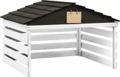 Akcesoria do urządzeń ogrodniczych - vidaXL Garaż dla kosiarki robotycznej czarno-biały 78x74x54cm jodła 315300 - miniaturka - grafika 1