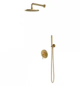 Stelaże i zestawy podtynkowe do WC - Omnires SYSY19 GL B Kompletny łazienkowy system podtynkowy złoto szczotkowane - miniaturka - grafika 1