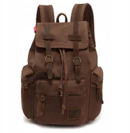 Plecaki - Męski plecak Augur na laptopa płotno vintage brąz - miniaturka - grafika 1