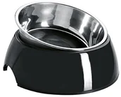 Miski dla psów - HUNTER Hunter czapka z melaminy, jednokolorowa, dla psów i kotów, z wyjmowaną miską ze stali szlachetnej, 700 ml, czarny - miniaturka - grafika 1