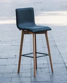 Taborety i hokery - Delta Hoker GRIM W bukowy pikowana tkanina - miniaturka - grafika 1