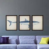 Naklejki na drzwi i meble - Walplus WAL Plus "biały Hai" Poster Dekoracja/naklejka ścienna, wielokolorowy WS5055 - miniaturka - grafika 1