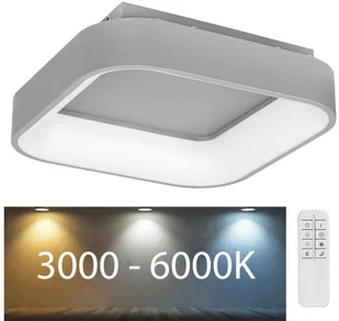 Rabalux Sufitowa LAMPA plafoniera ADELINE 3926 kwadratowa OPRAWA plafon LED 28W 3000K 6000K z pilotem szary 3926 - Lampy sufitowe - miniaturka - grafika 2