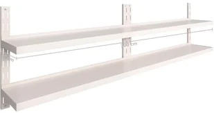 shumee Wiszące półki ścienne 2 poziomy 2 szt. stal 300x30 cm - Półki do kuchni - miniaturka - grafika 9