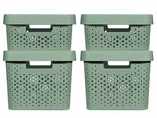 Pudła i pojemniki do przechowywania - Curver Zestaw pudełek Infinity z pokrywkami, 4 szt., 11L+17L, zielony Keter Benelux - miniaturka - grafika 1