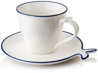 Filiżanki - Affek Design Filiżanka Do Kawy I Herbaty Porcelanowa Ze Spodkiem Porto Biała 250 Ml - miniaturka - grafika 1