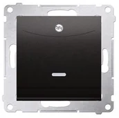 Wyłączniki światła i elektryczne - Kontakt Kontakt_Simon Łącznik hotelowy podwójny z podświetleniem (moduł) antracyt Tylko do ramek S54 PREMIUM. Wymagane jest zastosowanie przekaźnika/stycznika DWH2.01/48 - miniaturka - grafika 1