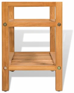 vidaXL Stojak na buty z 2 półkami, drewno dębowe 49,5 x 27 40 cm - Szafki na buty - miniaturka - grafika 3