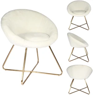 Intesi Fotel Karl Velvet Furry beżowy - Fotele - miniaturka - grafika 6