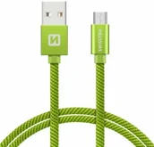 Kable USB - SWISSTEN Kabel USB Micro USB SWISSTEN 2 m Zielony 71522307 - miniaturka - grafika 1