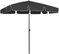 Parasole ogrodowe - VidaXL Parasol plażowy, czarny, 200x125 cm 314733 VidaXL - miniaturka - grafika 1
