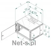 Szafy rack - Triton 19 Szafa wisząca jednosekcyjna RBA-15-AS5-CAX-A1 15U 500mm głębokość przeszklone drzwi kolor jasnoszary RAL7035 - miniaturka - grafika 1