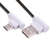Kable USB - System-S USB 3.1 typu C 90 ° gewinkelt wtyczka kątowa Wtyczka do kabla USB 2.0 A kabel do transmisji danych kabel do ładowania adapter 89 cm w kolorze czarnym - miniaturka - grafika 1