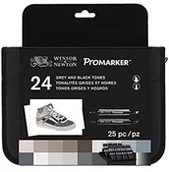 Kredki, ołówki, pastele i pisaki - Winsor & Newton 0290081 24 promarker Szary  czerń 0290081 - miniaturka - grafika 1