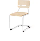 Meble do szkół i przedszkoli - AJ Produkty Krzesło szkolne LEGERE III, H 450 mm, biały, brzoza - miniaturka - grafika 1