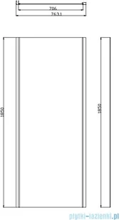 Omnires Bronx 90x80 profil aluminium szkło przezroczyste + ścianka S-20A3-90/10P80 - Kabiny prysznicowe - miniaturka - grafika 4