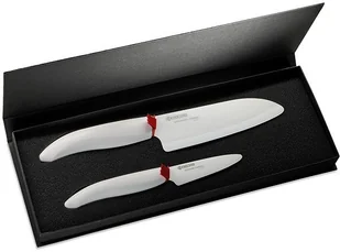 Kyocera Zestaw noży ceramicznych Santoku 14 cm i nóż do obierania 7,5 cm, biała rączka - Noże kuchenne - miniaturka - grafika 3