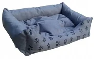 Legowiska dla psów - Legowisko Psa Kojec Sofa z Poduszką łapki stal R.1 - miniaturka - grafika 1