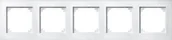 Klawisze i ramki - Merten 486519 m-Plan ramek, 5-krotnie, biel polarna - miniaturka - grafika 1
