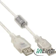 Kable komputerowe i do monitorów - InLine Kabel USB Ferrytowy USB A/A 0.5m Przezroczysty 34650Q 34650Q - miniaturka - grafika 1