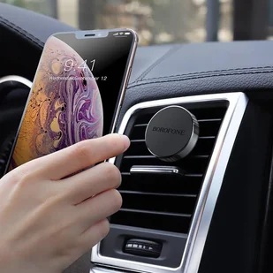 BOROFONE Borofone uchwyt samochodowy magnetyczny na kratkę aluminium srebrny BFO-BH8-S - Uchwyty samochodowe do telefonów - miniaturka - grafika 5