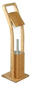 Akcesoria do wc - MSV 140631 rolki drzwi/szczotka do WC bambus lakierowany nitrocelulozy/ze stali nierdzewnej 20 x 20 x 73 cm 140631 - miniaturka - grafika 1