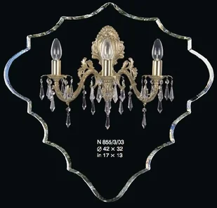 Elite bohemia Kinkiet kryształowy na 3 żarówek - Elite Bohemia N 855/3/03 - Lampy ścienne - miniaturka - grafika 2