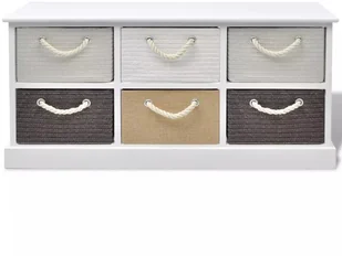 vidaXL vidaXL Ławka do przechowywania z 6 szufladami, drewno - Ławki do przedpokoju - miniaturka - grafika 8