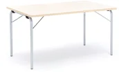 Meble do szkół i przedszkoli - AJ Produkty Stół składany NICKE, 1400x800x720 mm, laminat brzoza, galwanizowany - miniaturka - grafika 1
