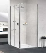 Ścianki i drzwi prysznicowe - Novellini Young 2.0 F2B Ścianka prysznicowa boczna 117-119x200 cm profile chrom szkło przezroczyste Y2F2B117-1K - miniaturka - grafika 1
