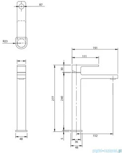 Omnires Baretti bateria umywalkowa wysoka czarny mat BA7812BL | - Baterie umywalkowe - miniaturka - grafika 2