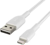 Kable USB - Belkin Kabel w oplocie Lightning to USB biały (1m) CAA002BT1MWH CAA002BT1MWH - miniaturka - grafika 1