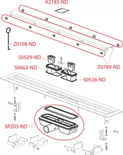 Alcaplast Odpływ liniowy podłogowy bez obramowania MARBLE LOW 75 cm APZ115-750 - Syfony - miniaturka - grafika 4