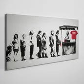Obrazy i zdjęcia - PL Coloray Obraz Canvas Festiwal Banksy Czarno-Biały 100x50cm - miniaturka - grafika 1